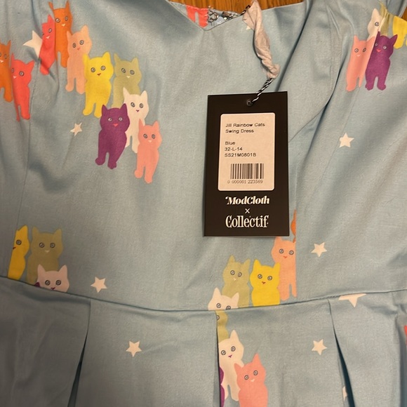 BNWT Modcloth Collectif Cat Dress UK Size 14 - Picture 6 of 7